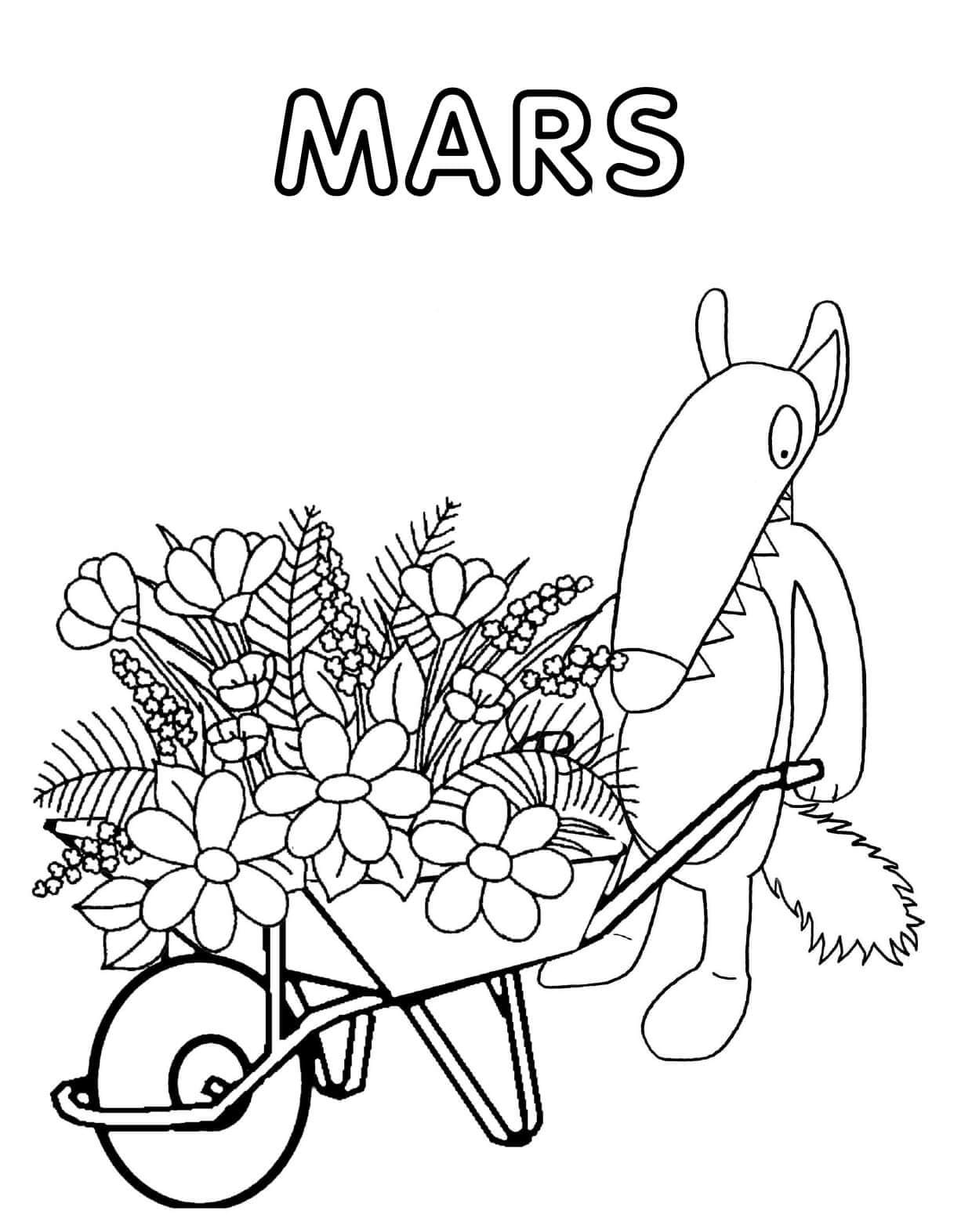 Coloriage Loup Auzou Mars