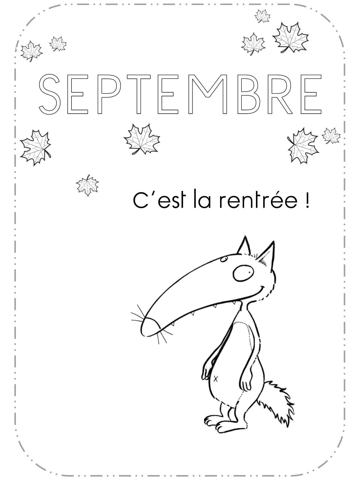 Coloriage Loup Auzou Septembre