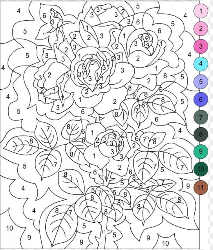 Coloriage Magique Difficile Fleurs