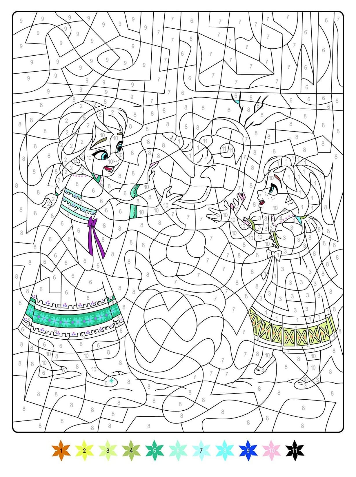 Coloriage Magique Difficile La Reine des Neiges