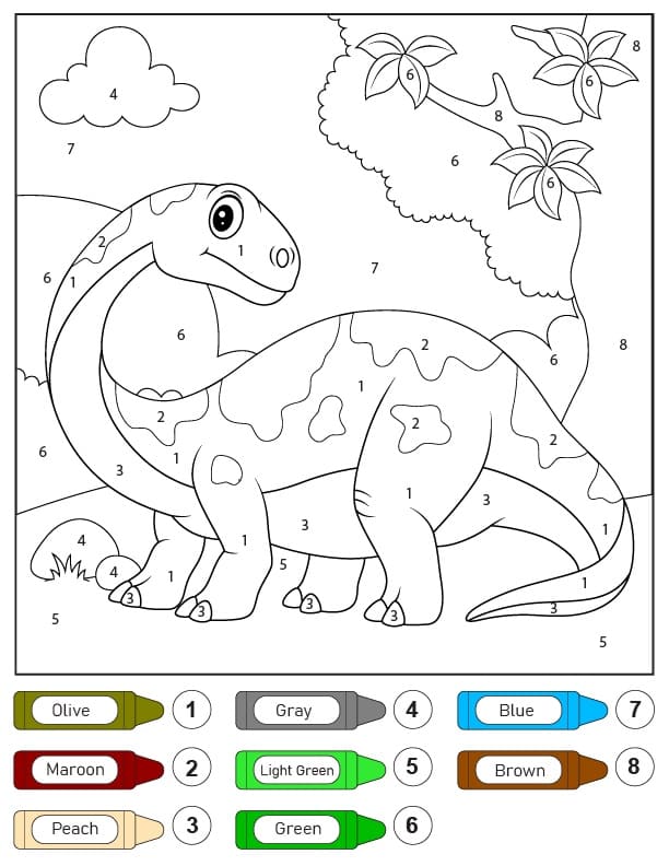 Coloriage Magique Dinosaure Diplodocus