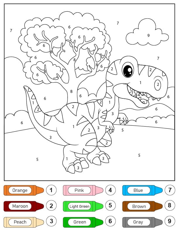 Coloriage Magique Dinosaure Gratuit