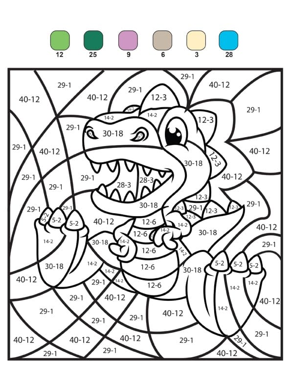 Coloriage Magique Dinosaure Mignon