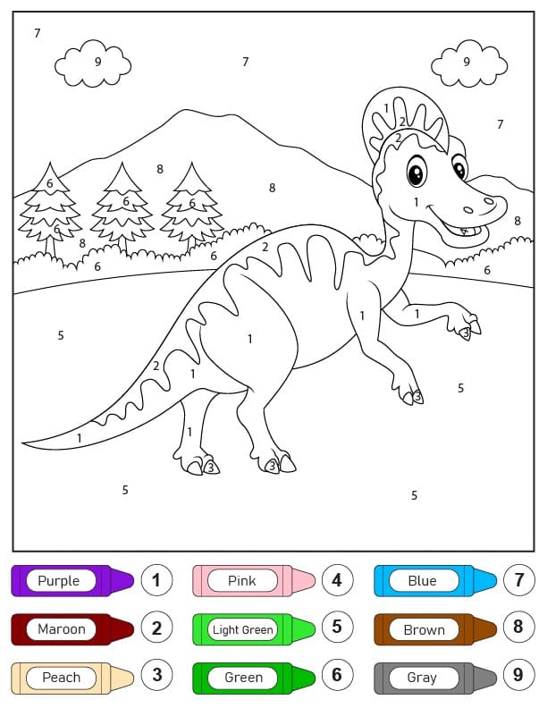 Coloriage Magique Dinosaure Pour Enfants