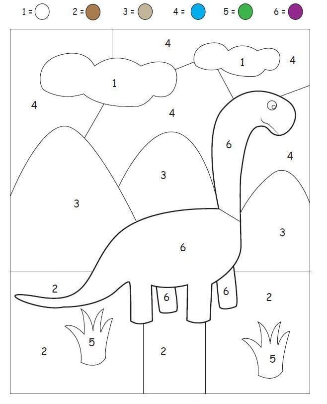 Coloriage Magique Dinosaure Simple