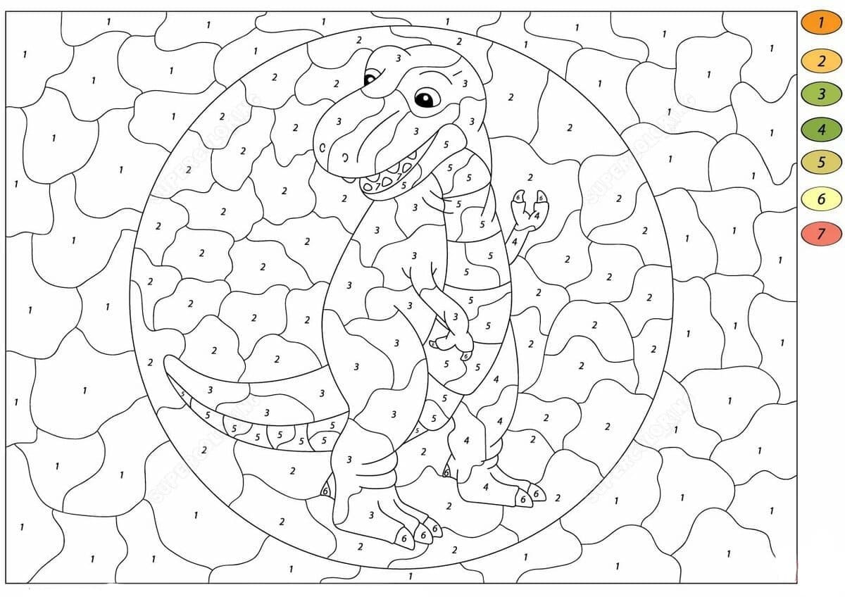 Coloriage Magique Dinosaure T-rex