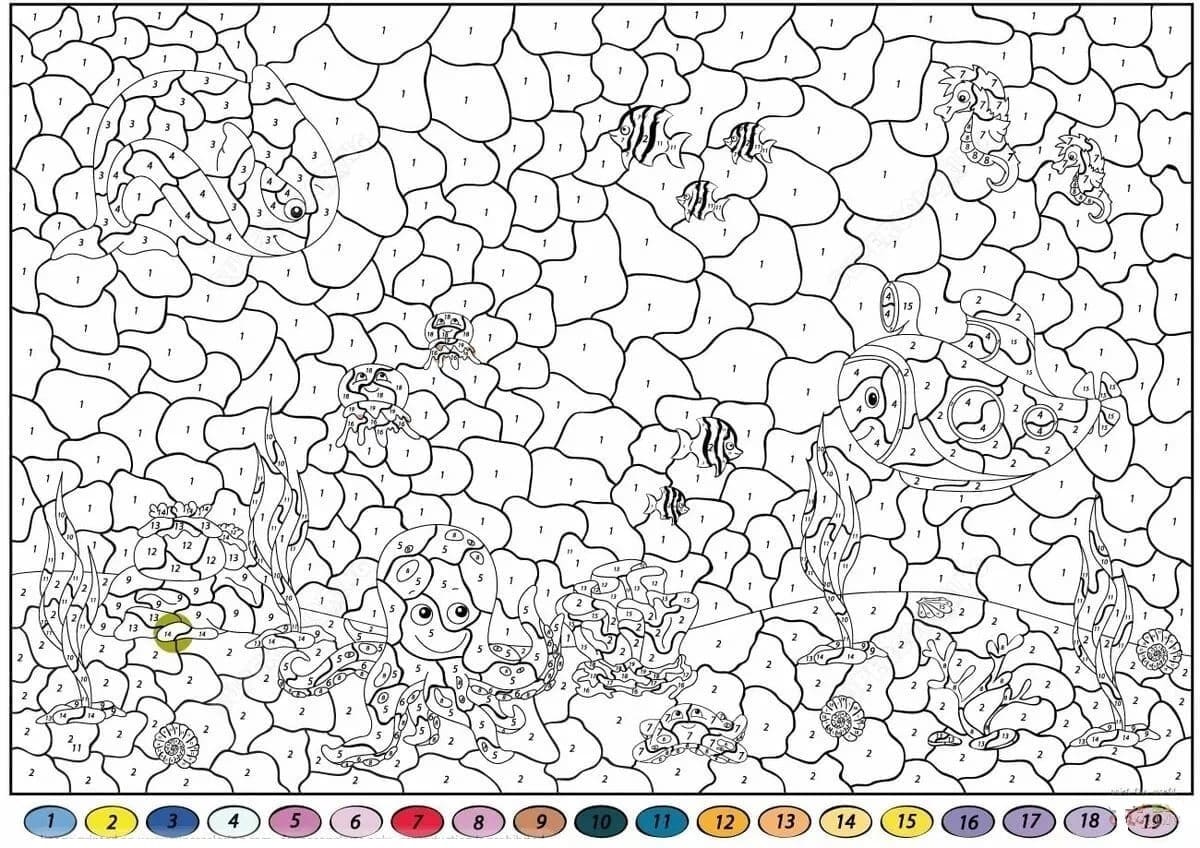 Coloriage Océan Magique Difficile