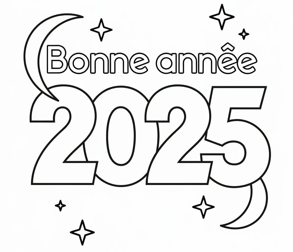 Coloriage Peinture de Bonne Année 2025