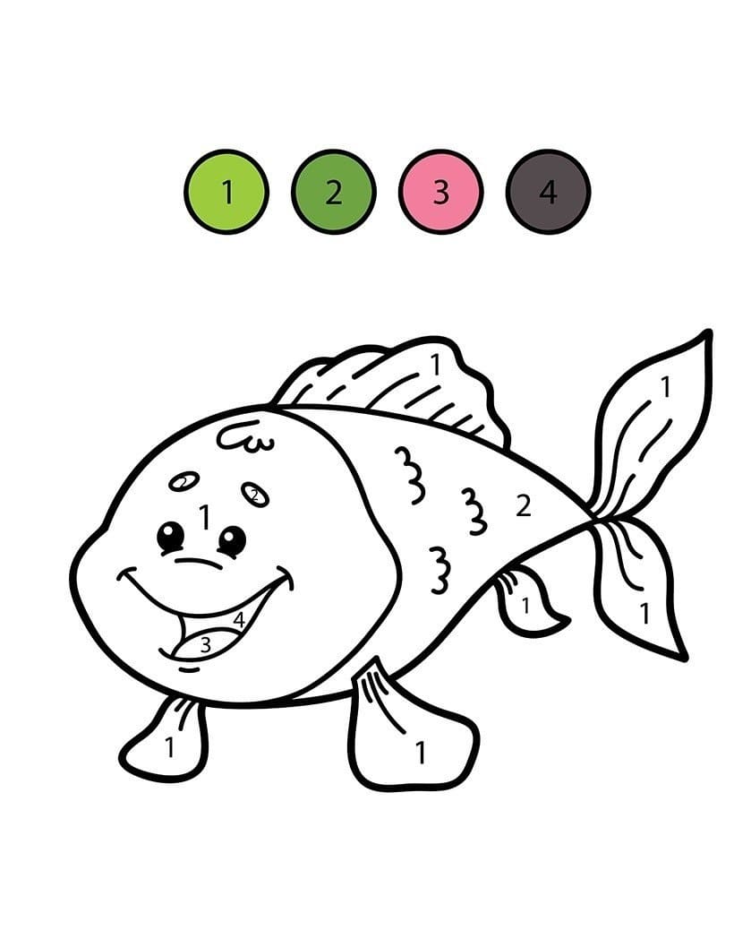 Coloriage Poisson Magique Facile