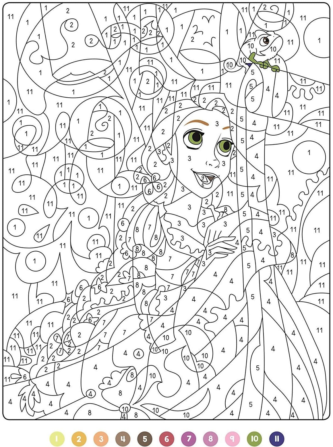 Coloriage Raiponce Magique Difficile