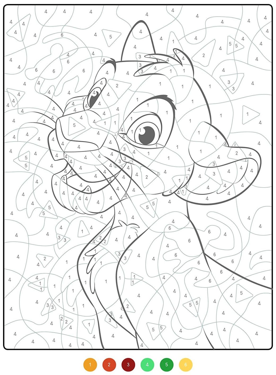 Coloriage Simba Magique Difficile