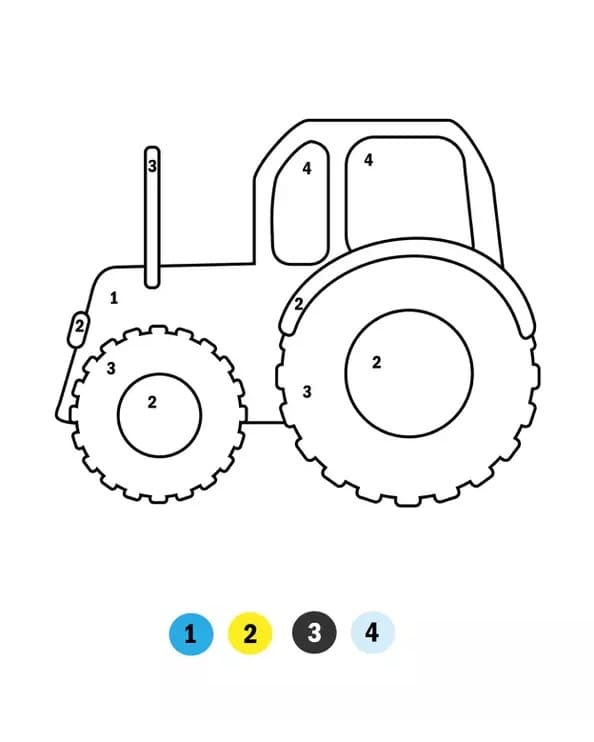 Coloriage Tracteur Magique Facile