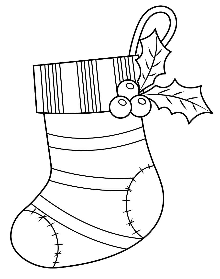 Coloriage Une Belle Chaussette de Noël