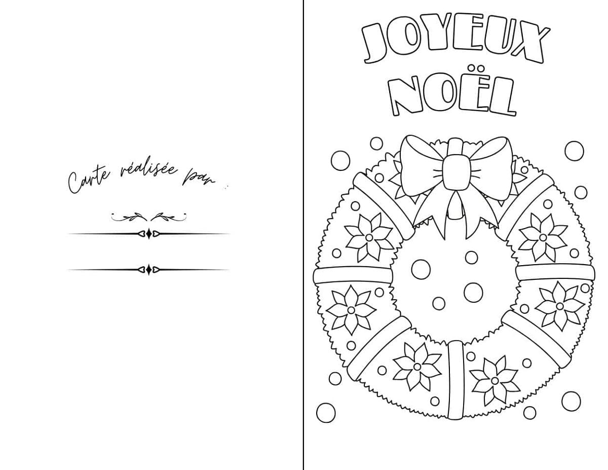 Coloriage Une Carte de Noël