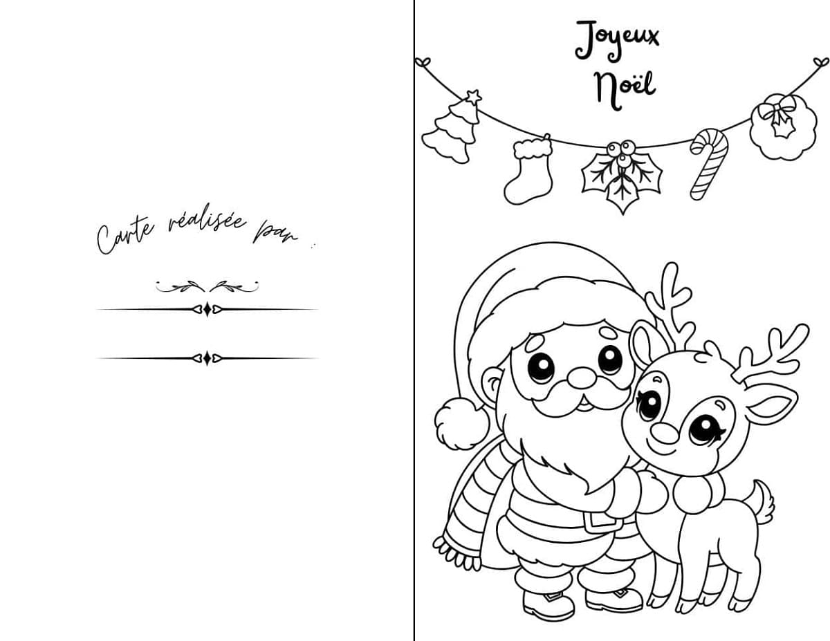 Coloriage Carte de Noël