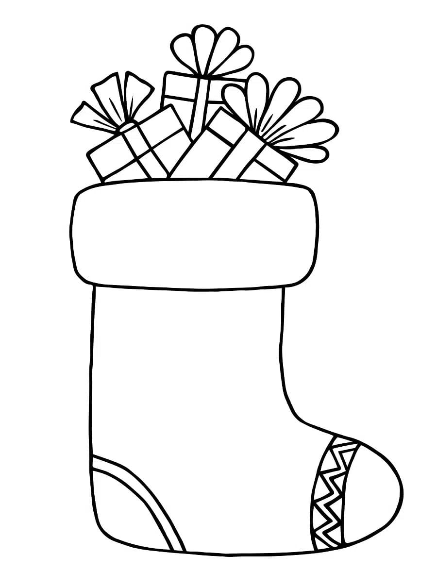 Coloriage Une Jolie Chaussette de Noël