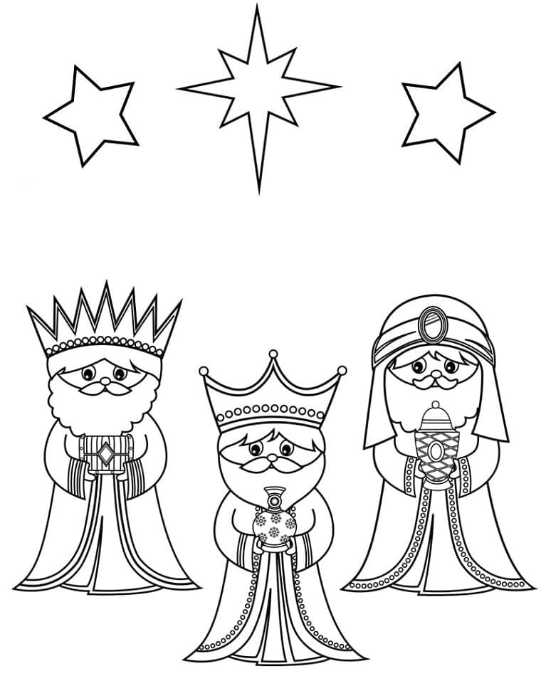 Coloriage Dessin de Les Trois Rois Mages