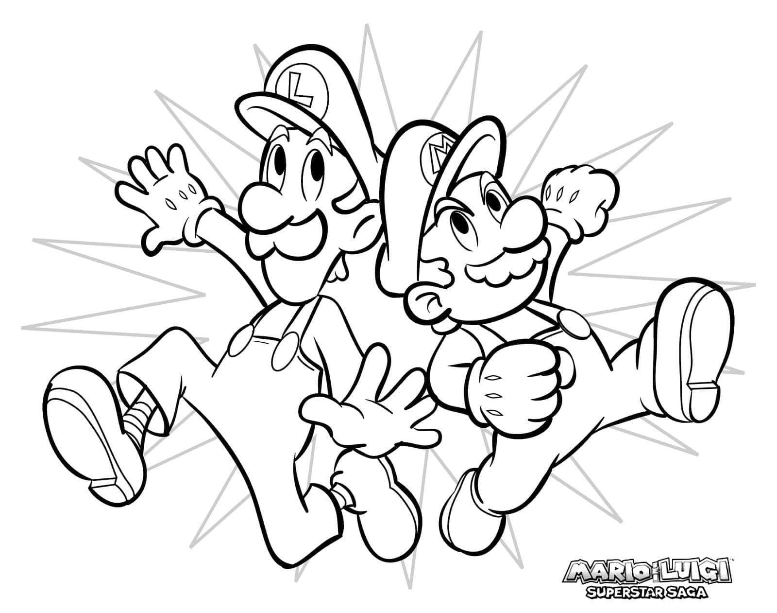 Coloriage Dessin de Mario et Luigi Gratuit