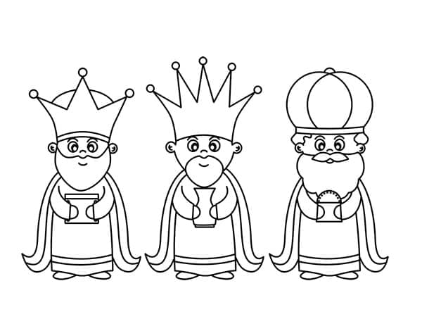 Coloriage Dessin de Rois Mages Gratuit