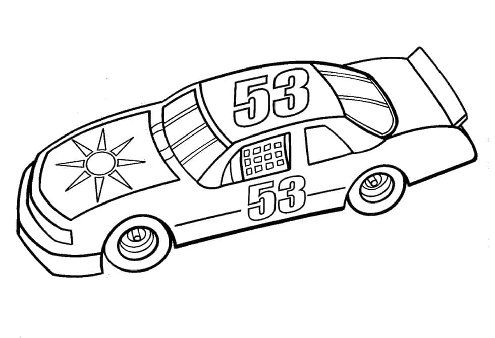 Coloriage Dessin d'une Voiture de Rallye Gratuit