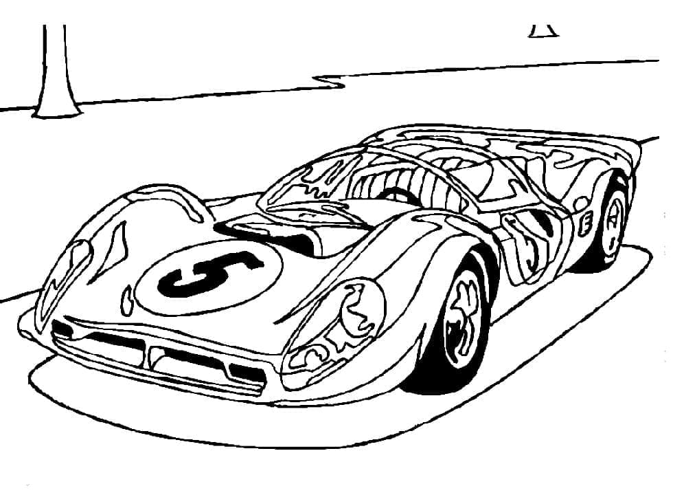 Coloriage Dessin d'une Voiture de Rallye