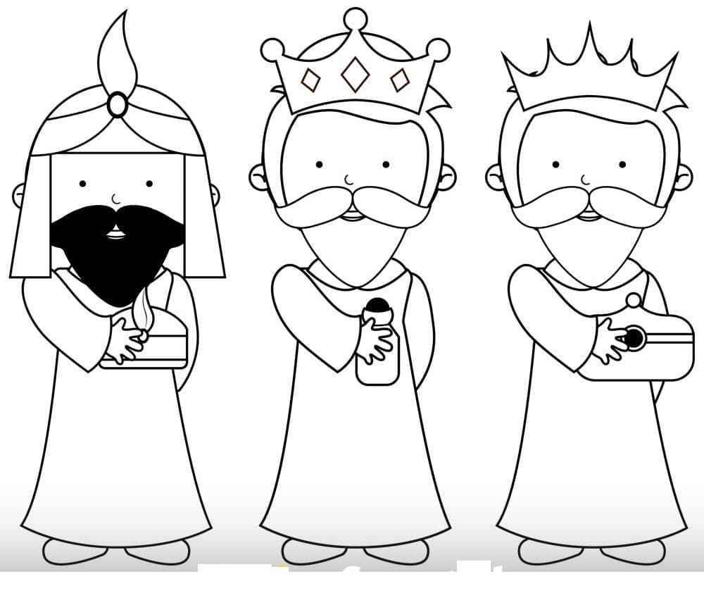 Coloriage Dessin Gratuit de Les Trois Rois Mages