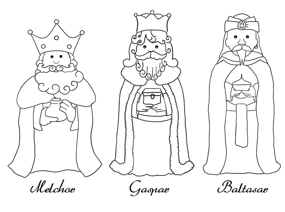 Coloriage Dessin Gratuit de Rois Mages