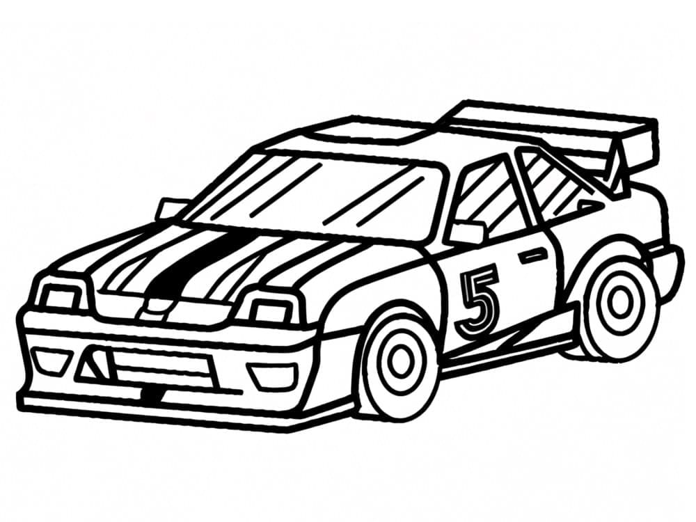 Coloriage Dessin Gratuit d'une Voiture de Rallye