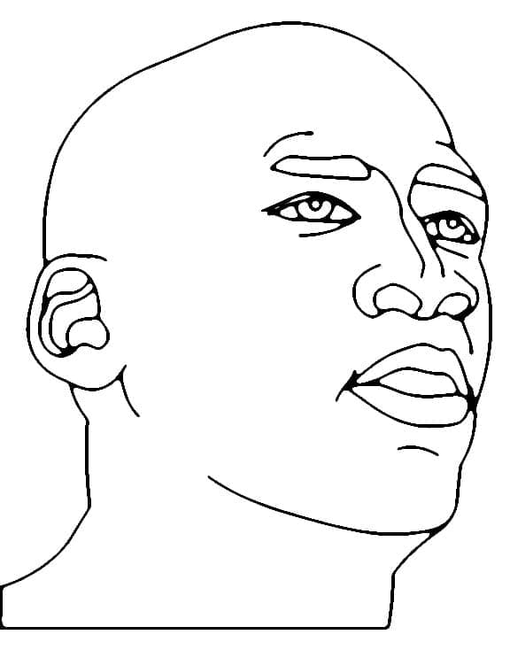 Coloriage Le Visage de Michael Jordan