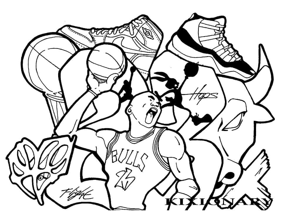 Coloriage L'incroyable Michael Jordan