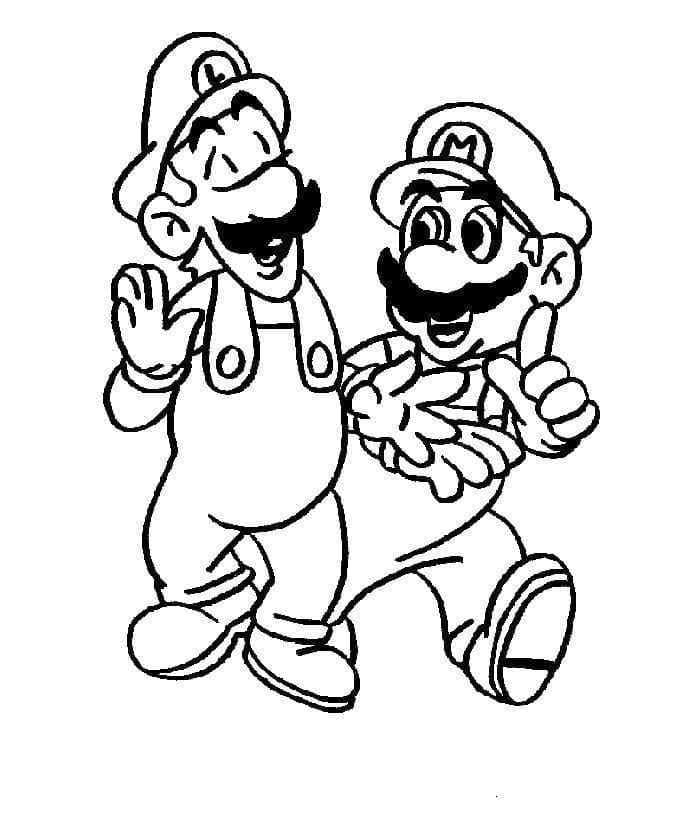 Coloriage Mario et Luigi 1