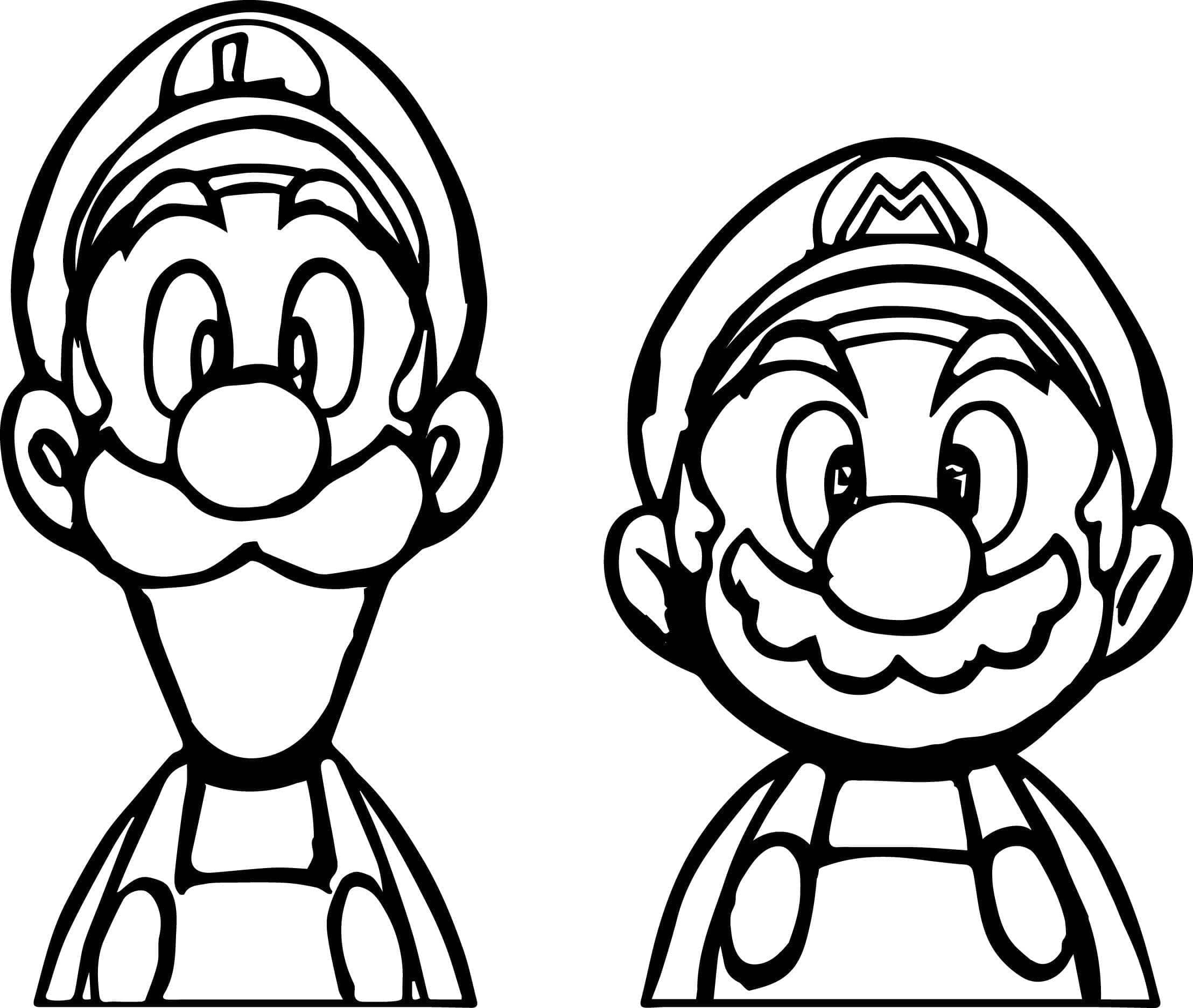 Coloriage Mario et Luigi 2