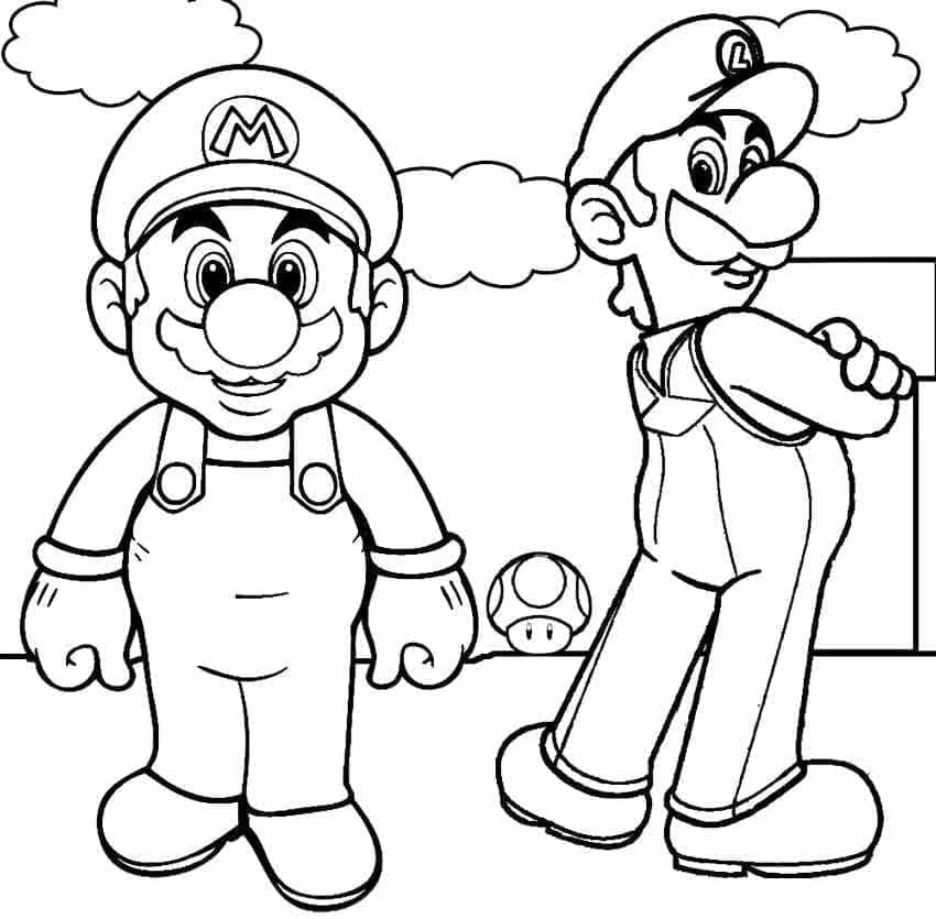 Coloriage Mario et Luigi 3