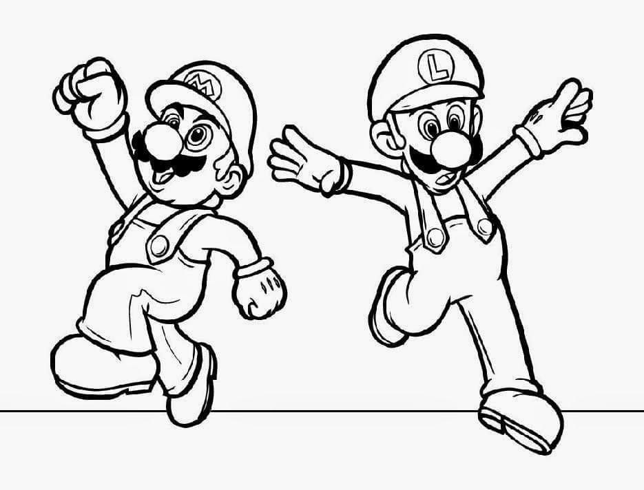 Coloriage Mario et Luigi 4