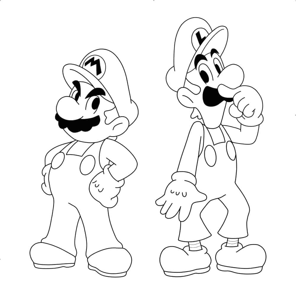 Coloriage Mario et Luigi 7