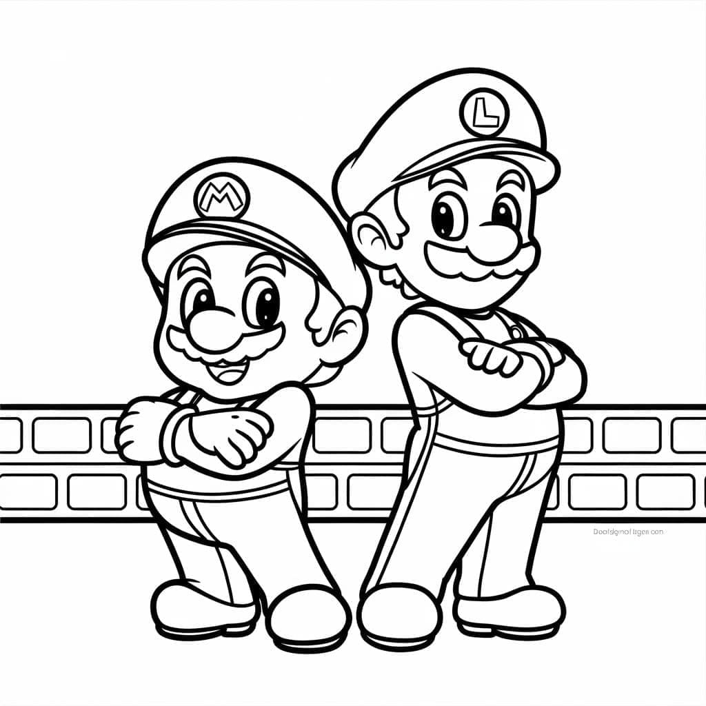 Coloriage Mario et Luigi 8