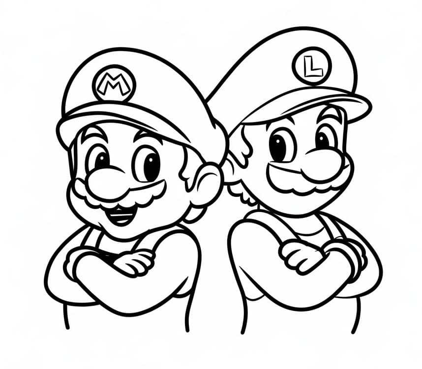 Coloriage Mario et Luigi Gratuit