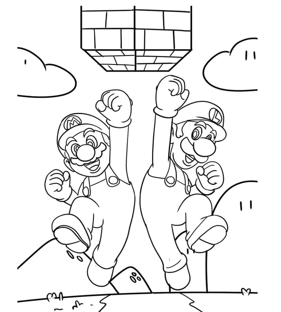 Coloriage Mario et Luigi Imprimable