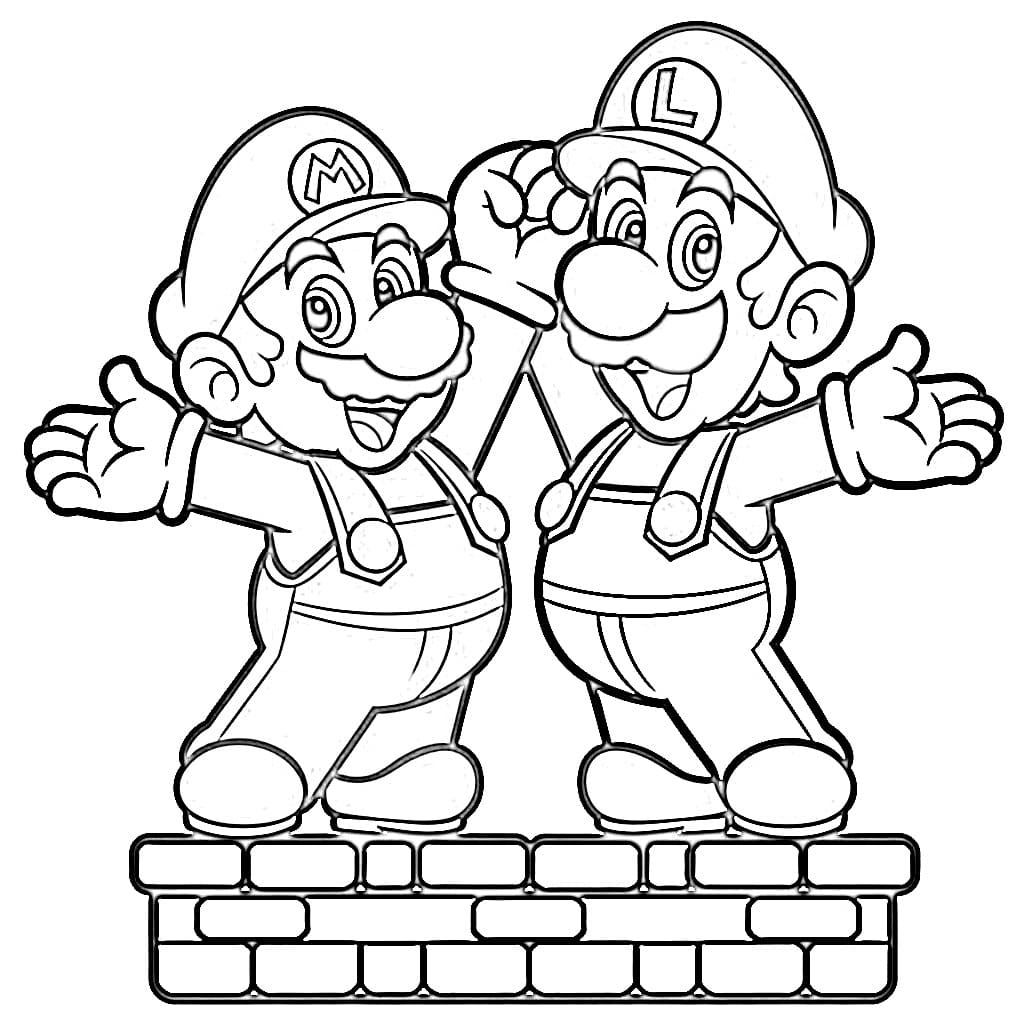 Coloriage Mario Et Luigi