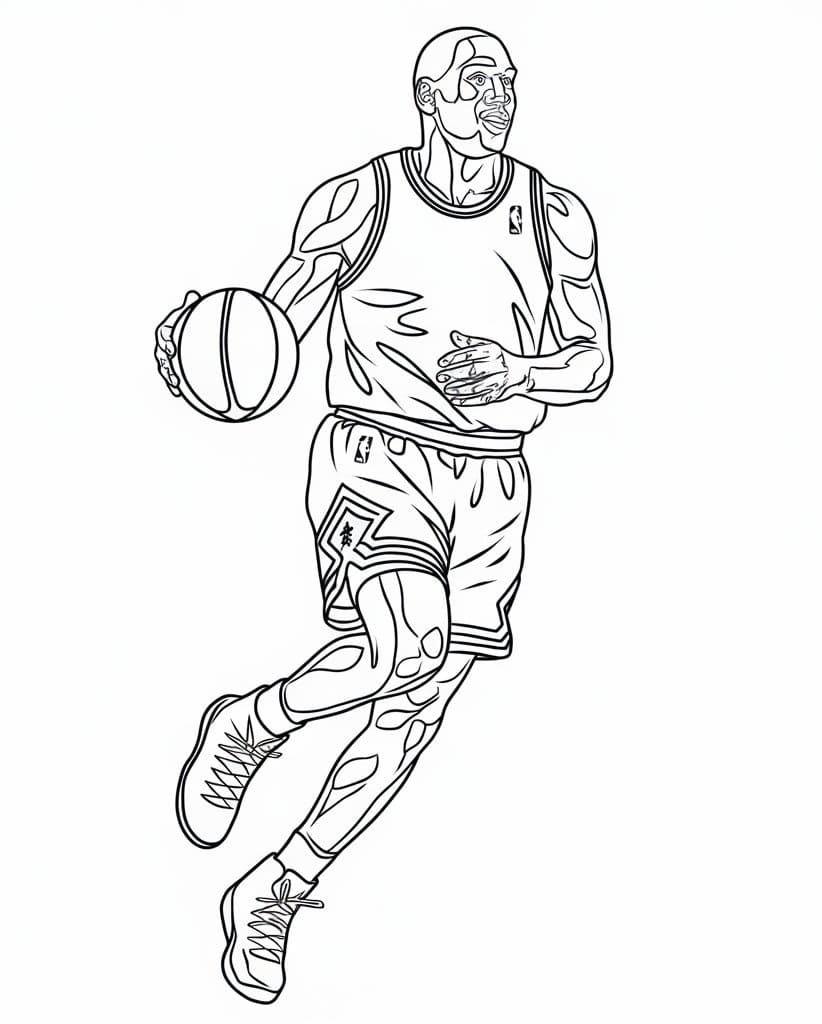 Coloriage Michael Jordan Gratuit Pour les Enfants