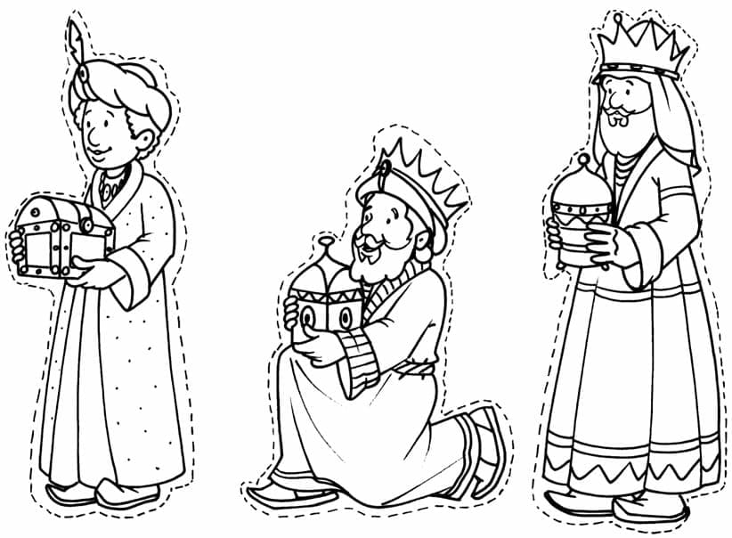 Coloriage Rois Mages Gratuit Pour les Enfants