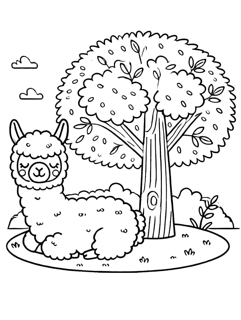 Coloriage Un Alpaga Mignon