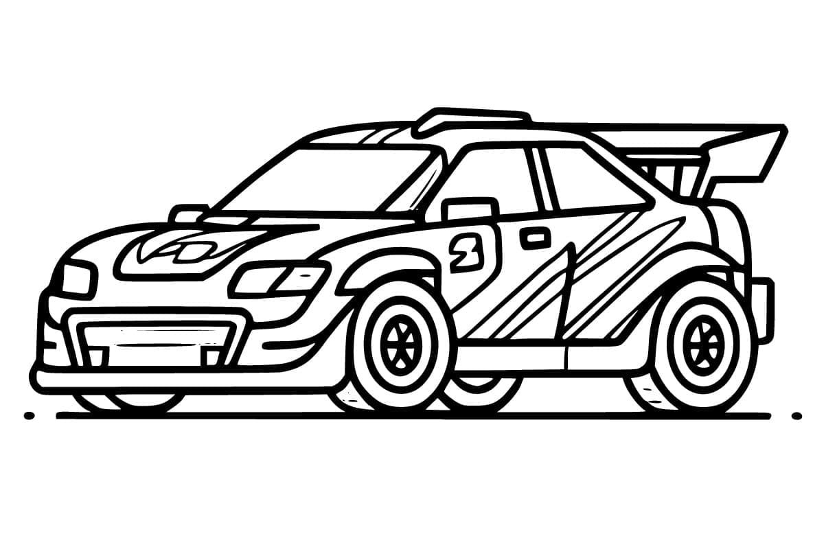 Coloriage Une Voiture de Rallye Géniale