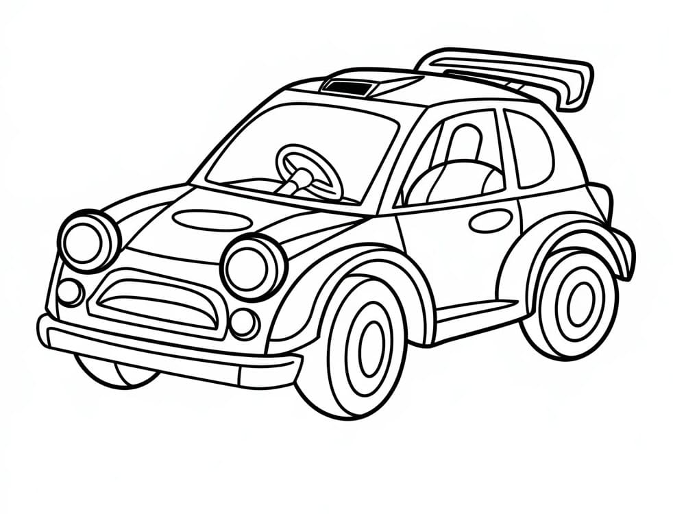 Coloriage Une Voiture de Rallye Mignonne