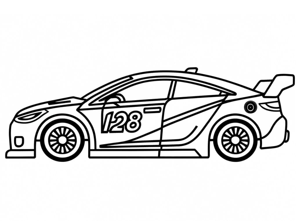 Coloriage Une Voiture de Rallye