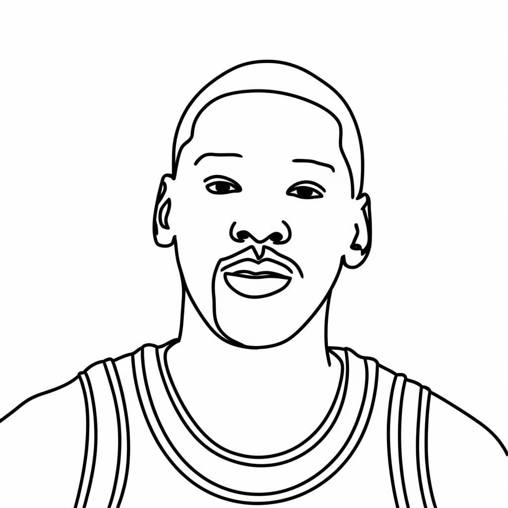 Coloriage Visage de Michael Jordan