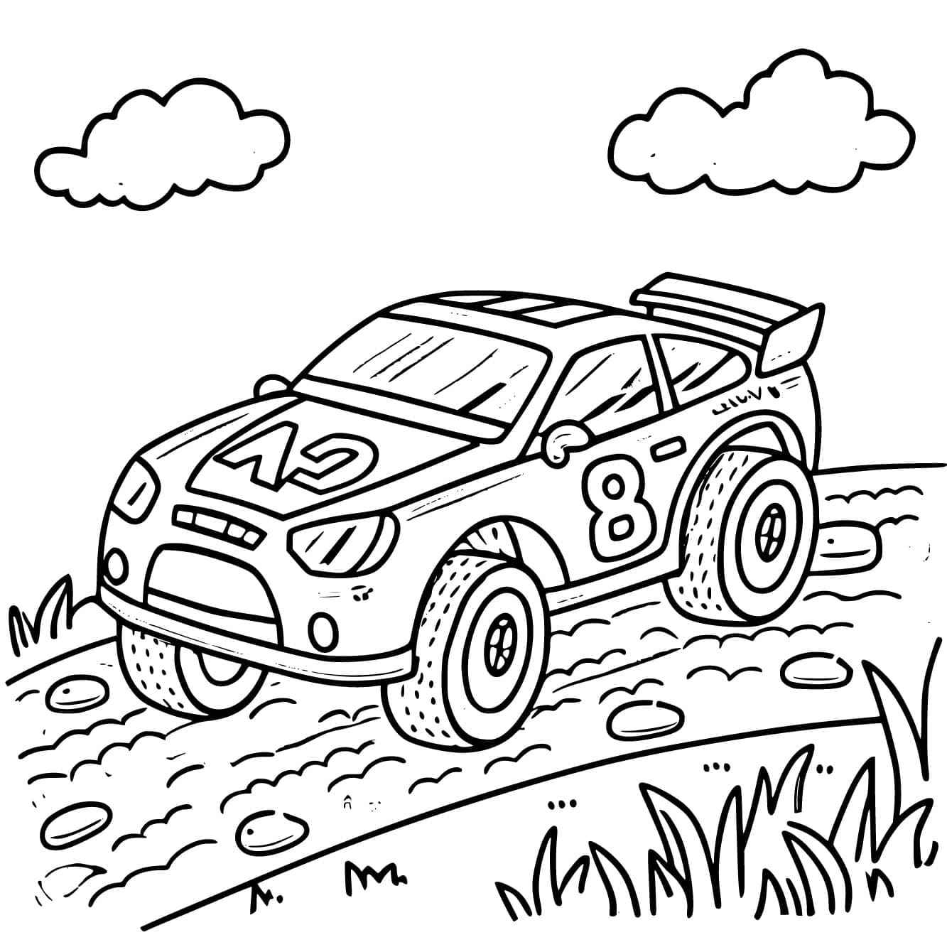 Coloriage Voiture de Rallye Géniale