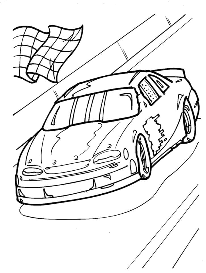 Coloriage Voiture de Rallye Imprimable Pour les Enfants