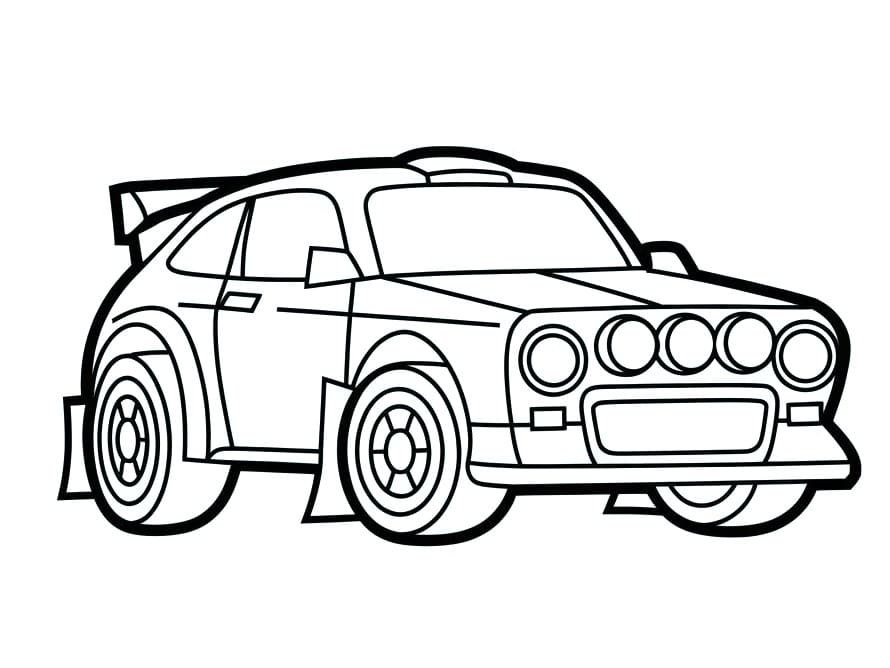 Coloriage Voiture de Rallye Mignonne