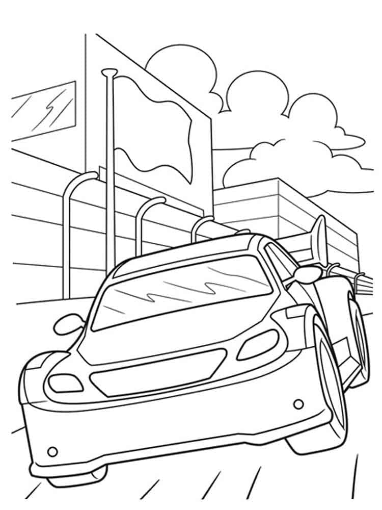 Coloriage Voiture de Rallye Rapide